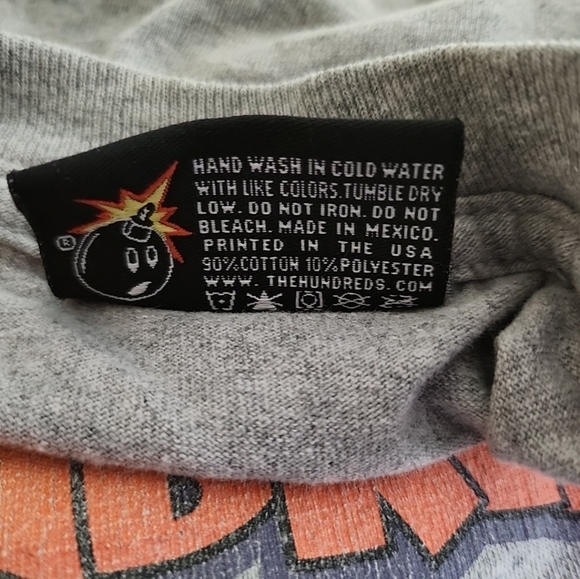Vintage The Hundreds Adam Bomb Fire Men's T-Shirt Gray Size XLarge - Picture 3 of 10